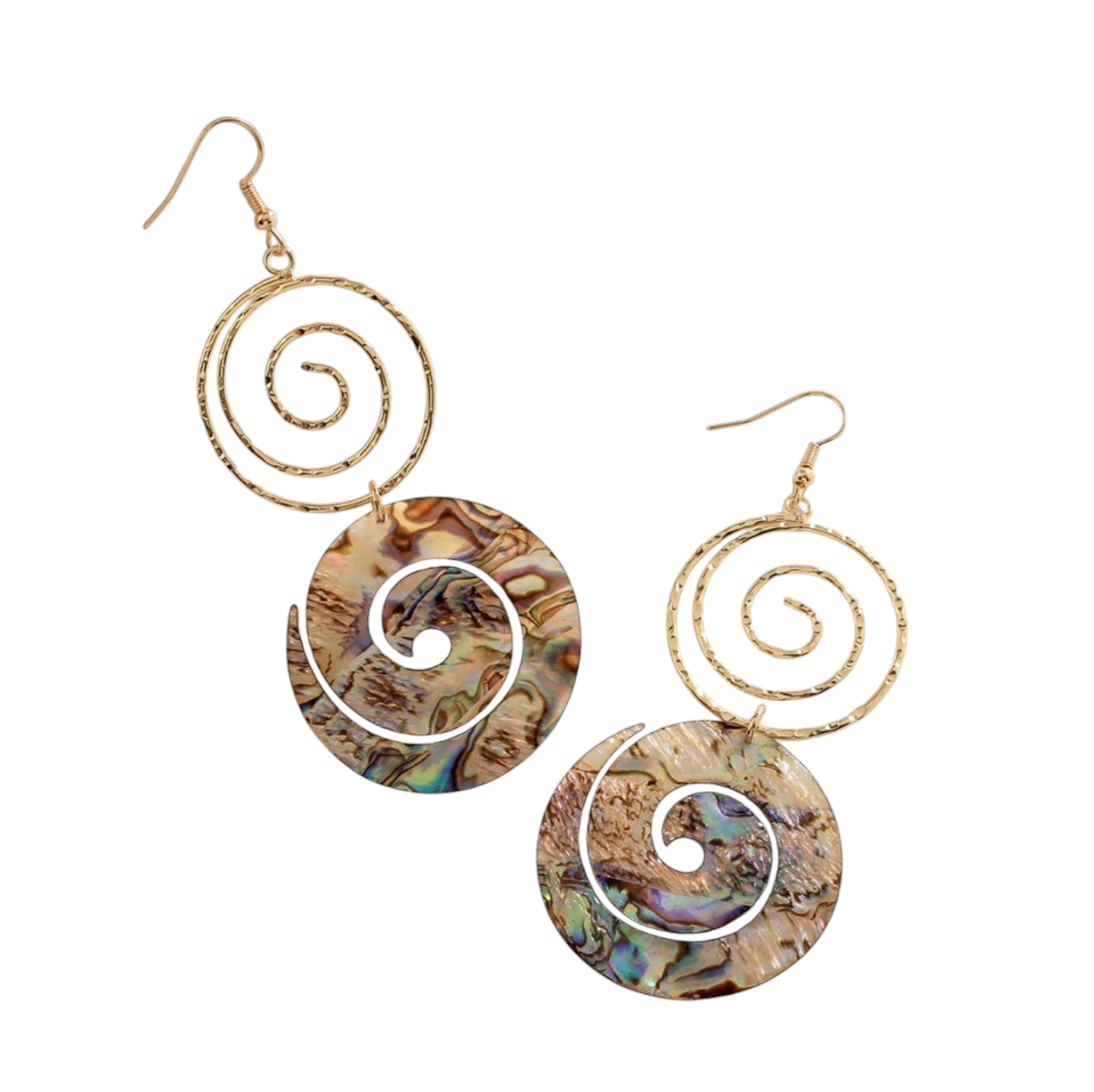 Abalone Shell Twirl Drop Earrings