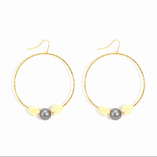 Hoop Pikake Pearl Earring